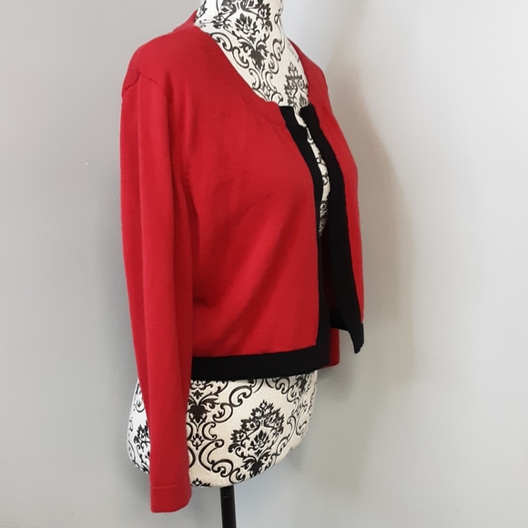 Chadwicks of Boston Open Front Cropped Cardigan - Picture 6 of 11